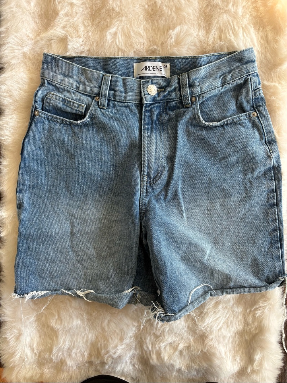 Ardene Light Blue Denim Frayed Hem Jean Shorts